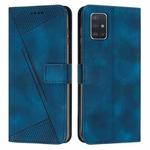 For Samsung Galaxy A71 5G Dream Triangle Leather Phone Case with Long Lanyard(Blue)