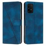 For Samsung Galaxy A91 Dream Triangle Leather Phone Case with Long Lanyard(Blue)