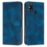 For Samsung Galaxy M31 Dream Triangle Leather Phone Case with Long Lanyard(Blue)