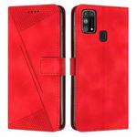 For Samsung Galaxy M31 Dream Triangle Leather Phone Case with Long Lanyard(Red)