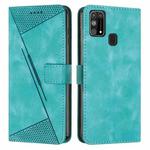 For Samsung Galaxy M31 Dream Triangle Leather Phone Case with Long Lanyard(Green)