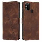 For Samsung Galaxy M31 Dream Triangle Leather Phone Case with Long Lanyard(Brown)
