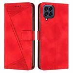 For Samsung Galaxy M33 Dream Triangle Leather Phone Case with Long Lanyard(Red)