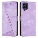 For Samsung Galaxy M53 Dream Triangle Leather Phone Case with Long Lanyard(Purple)