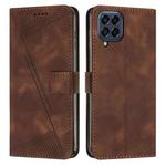 For Samsung Galaxy M53 Dream Triangle Leather Phone Case with Long Lanyard(Brown)