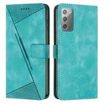For Samsung Galaxy Note20 Dream Triangle Leather Phone Case with Long Lanyard(Green)