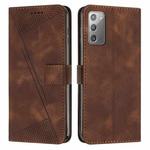 For Samsung Galaxy Note20 Dream Triangle Leather Phone Case with Long Lanyard(Brown)