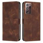 For Samsung Galaxy Note20 Ultra Dream Triangle Leather Phone Case with Long Lanyard(Brown)