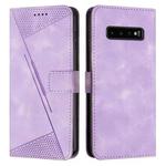 For Samsung Galaxy S10 Dream Triangle Leather Phone Case with Long Lanyard(Purple)