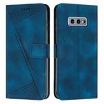 For Samsung Galaxy S10e Dream Triangle Leather Phone Case with Long Lanyard(Blue)