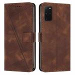 For Samsung Galaxy S20+ Dream Triangle Leather Phone Case with Long Lanyard(Brown)