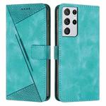 For Samsung Galaxy S21 Ultra 5G Dream Triangle Leather Phone Case with Long Lanyard(Green)