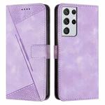 For Samsung Galaxy S21 Ultra 5G Dream Triangle Leather Phone Case with Long Lanyard(Purple)