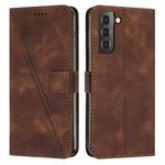 For Samsung Galaxy S22+ 5G Dream Triangle Leather Phone Case with Long Lanyard(Brown)