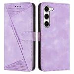 For Samsung Galaxy S23 5G Dream Triangle Leather Phone Case with Long Lanyard(Purple)