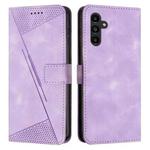 For Samsung Galaxy S23 FE 5G Dream Triangle Leather Phone Case with Long Lanyard(Purple)