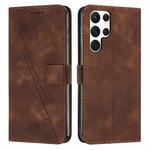 For Samsung Galaxy S23 Ultra 5G Dream Triangle Leather Phone Case with Long Lanyard(Brown)