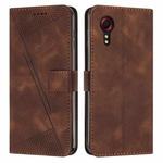 For Samsung Galaxy Xcover 5 Dream Triangle Leather Phone Case with Long Lanyard(Brown)