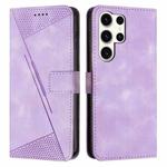 ForSamsung Galaxy S24 Ultra Dream Triangle Leather Phone Case with Long Lanyard(Purple)