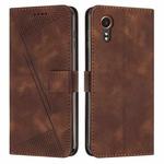 For Samsung Galaxy Xcover7 Dream Triangle Leather Phone Case with Long Lanyard(Brown)
