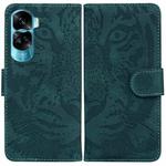 For Honor 90 Lite Tiger Embossing Pattern Flip Leather Phone Case(Green)