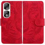 For Honor 90 Pro Tiger Embossing Pattern Flip Leather Phone Case(Red)