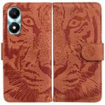 For Honor X5 Plus / Play 40C Tiger Embossing Pattern Flip Leather Phone Case(Brown)