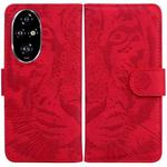 For Honor 200 Pro Tiger Embossing Pattern Flip Leather Phone Case(Red)