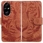 For Honor 200 Pro Tiger Embossing Pattern Flip Leather Phone Case(Brown)