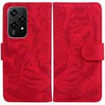 For Honor 200 Lite Global Tiger Embossing Pattern Flip Leather Phone Case(Red)