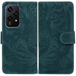 For Honor 200 Lite Global Tiger Embossing Pattern Flip Leather Phone Case(Green)