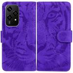 For Honor 200 Lite Global Tiger Embossing Pattern Flip Leather Phone Case(Purple)