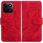 For Honor Play 60 Plus Tiger Embossing Pattern Flip Leather Phone Case(Red)