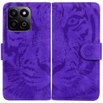 For Honor Play 60 Plus Tiger Embossing Pattern Flip Leather Phone Case(Purple)