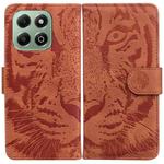 For Honor X6b Tiger Embossing Pattern Flip Leather Phone Case(Brown)