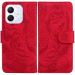 For Honor X60i Tiger Embossing Pattern Flip Leather Phone Case(Red)