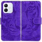 For Honor X60i Tiger Embossing Pattern Flip Leather Phone Case(Purple)