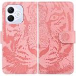 For Honor X60i Tiger Embossing Pattern Flip Leather Phone Case(Pink)