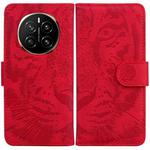 For Honor Magic7 Tiger Embossing Pattern Flip Leather Phone Case(Red)