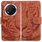 For Honor X9c Tiger Embossing Pattern Flip Leather Phone Case(Brown)