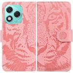For Honor 400 Lite Tiger Embossing Pattern Flip Leather Phone Case(Pink)