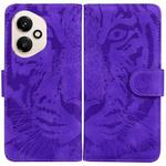 For Honor 400 Global 156.5mm Tiger Embossing Pattern Flip Leather Phone Case(Purple)