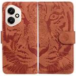 For Honor 400 Global 156.5mm Tiger Embossing Pattern Flip Leather Phone Case(Brown)