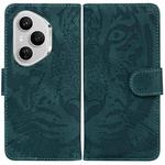 For Honor 400 Pro Global 160.8mm Tiger Embossing Pattern Flip Leather Phone Case(Green)