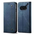 For Nothing Phone 2A Denim Texture Casual Style Flip Leather Case(Blue)