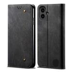 For Nothing CMF Phone 1 Denim Texture Casual Style Flip Leather Case(Black)