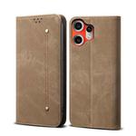 For Nothing CMF Phone 2 Pro Denim Texture Casual Style Flip Leather Case(Khaki)