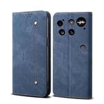 For Nothing Phone 3 Denim Texture Casual Style Flip Leather Case(Blue)