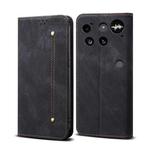 For Nothing Phone 3 Denim Texture Casual Style Flip Leather Case(Black)