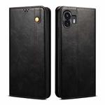 For Nothing Phone 2 Oil Wax Crazy Horse Texture Leather Phone Case(Black)